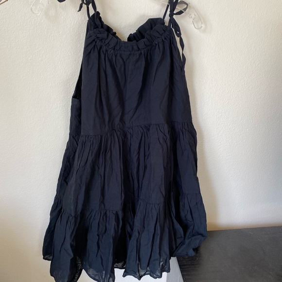 J.Crew Women’s Halter Tie Mini Tiered Dress in Black Size M Vacation Sundress - Picture 4 of 9
